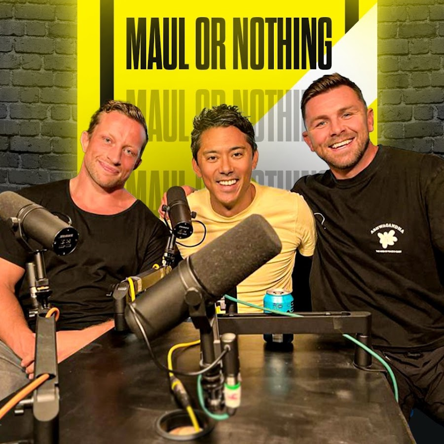 Ryan, Max and Marc, the presenters of Maul or Nothing, recording in the studio